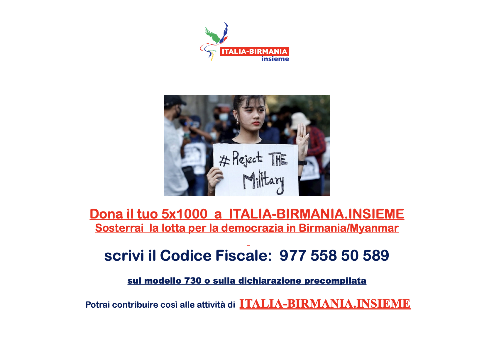 5x1000 a ITALIA-BIRMANIA.INSIEME