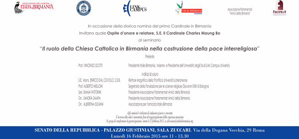 Seminario Italia Birmania Chiesa Cattolica Copertina